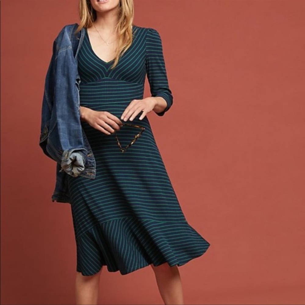 NWT Maeve Flores Striped Midi Dress